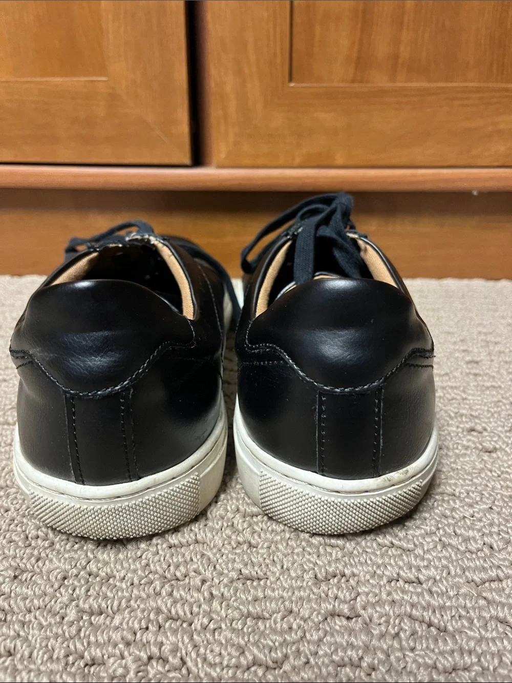 Banana Republic Black Leather Sneakers with White Soles
